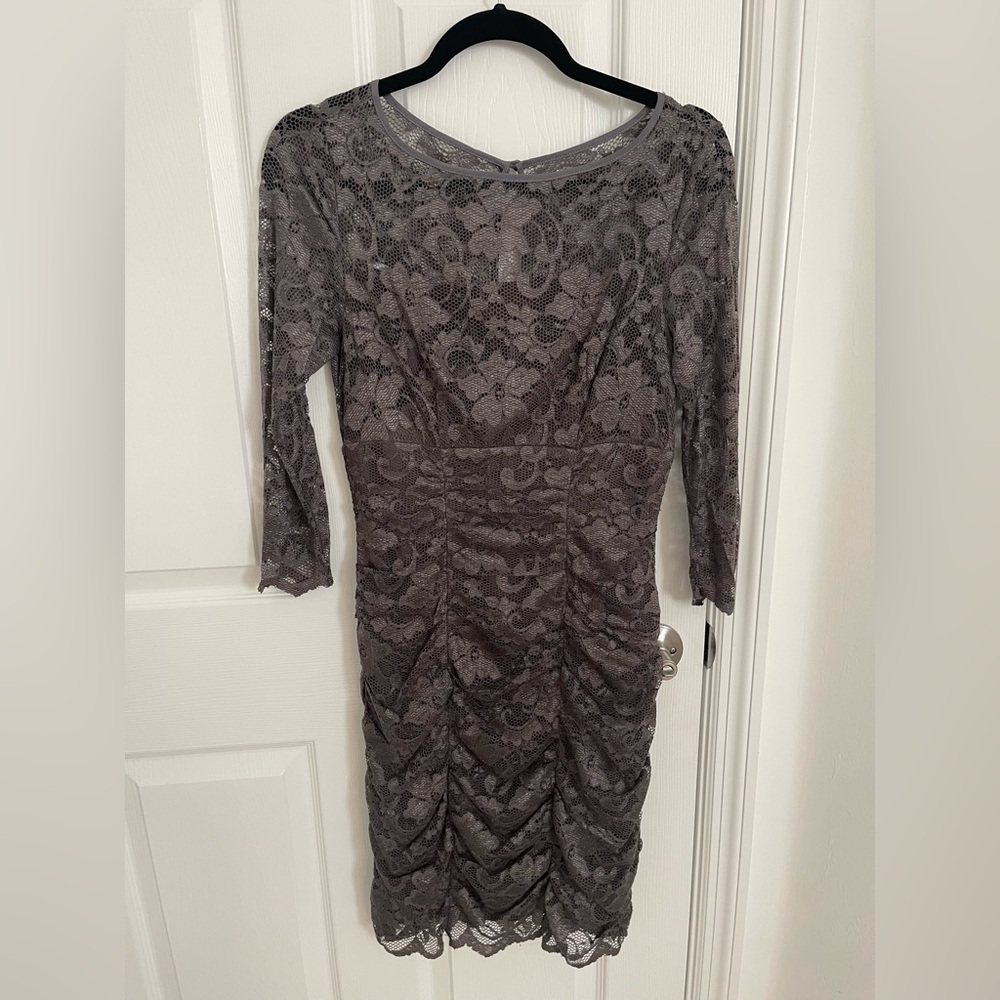 Elegant Lace Dress in Gray